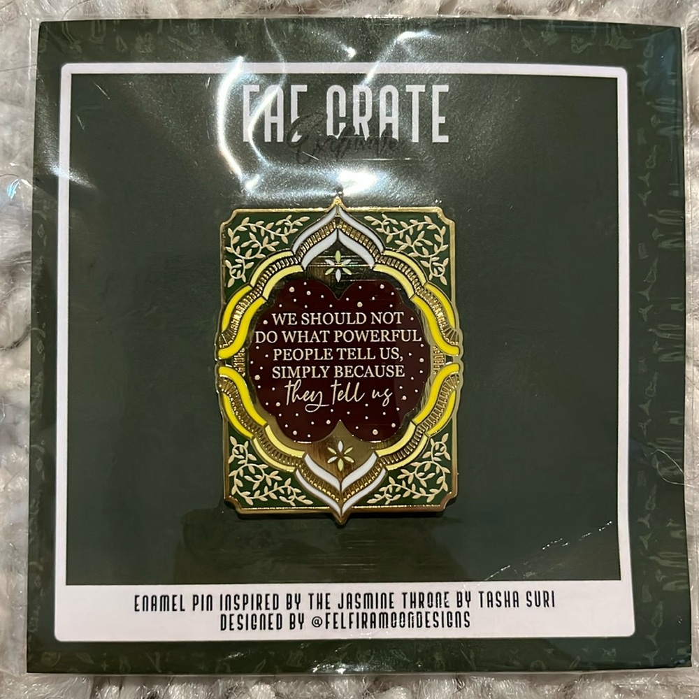 Fae crate enamel pin